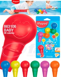 [20402027] CRAYON DE CERA MAPED 863106 COLOR PEPS BABY, 6 COLORES