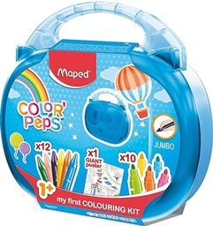 [20302072] ESTUCHE MAPED 897416 SET PRIMERA EDAD PLASTICO INCLUYE CRAYONES, AZUL-VERDE