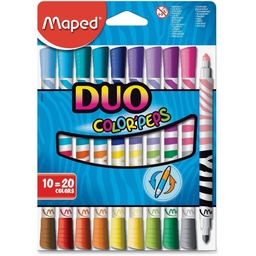 [20707005] MARCADORES EN ESTUCHE MAPED 847010 DUO COLOR PEPS, 20 COLORES