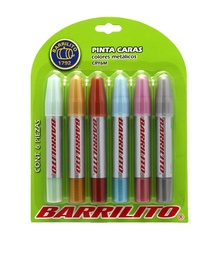 [20404016] CRAYON BARRILITO CRY6M PINTA CARITAS 6 COLORES METALICOS 