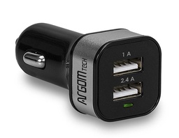 CARGADOR PARA CARRO ARGOM 2 TOMAS USB NEGRO