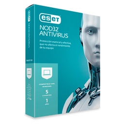 [ENABX-HP1-5PTP] LICENCIA ESSET NOD32 ANTIVIRUS 5 DISPOSITIVOS  1 AÑO 