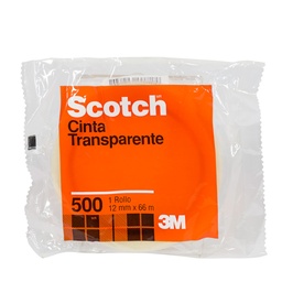 [11168] CINTA ADHESIVA SCOTCH 500 12MM X 66MM TRANSPARENTE