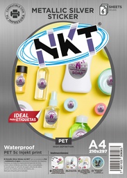 [PROD-001668] PAPEL ADHESIVO A4 PLATEADO GLOSSY WATERPROOF NKT