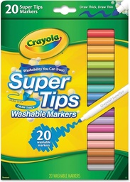 [C588106] CRAYOLA MARCADOR LAVABLE  SUPER TIPS 588106 20 COLORES