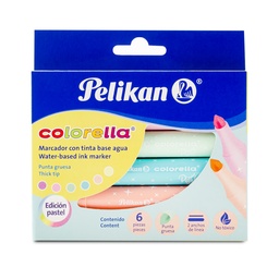 [20707071] MARCADOR EN ESTUCHE PELIKAN 30111847 COLORELLA 6 COLORES PASTEL JUMBO 6 COLORES PASTEL