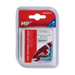 [18788-2] PINZAS DE MADERA MP 25MM PA359-2 PX20 COLORES SURTIDOS