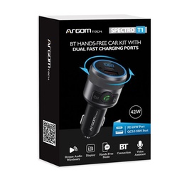 [ARG-AC-0343BK] ADAPTADOR HANDSFREE ARGOM SPECTRO T1 PARA CARRO USB/USB-C BT