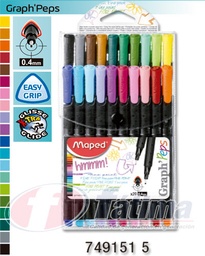 [20712028] MARCADOR PERMANENTE MAPED 749151 EN ESTUCHE GRAPH PEPS P. 0.4MM 20 COLORES 20 COLORES