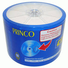 [DVDRIMPPRINCO] DVD-R IMPRIMIBLE MARCA PRINCO 16X 4.7 GB 120 MIN. TUBO PLASTICO 50 UNIDADES